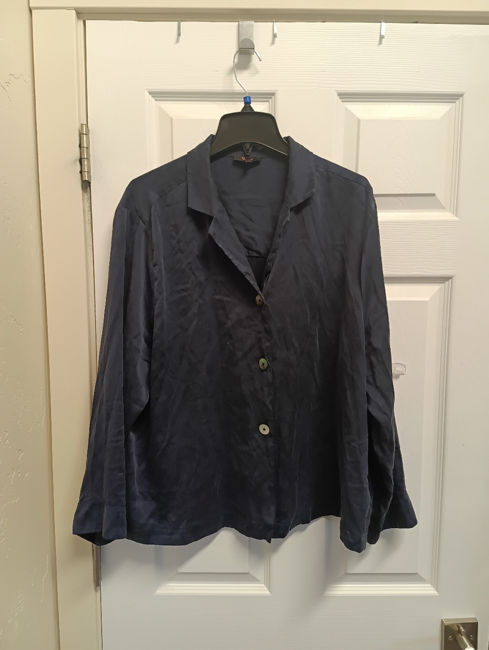 Quince Navy Button-Front Women's Shirt